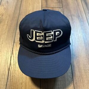 Vintage jeep snapback hat navy‎ blue OSFM
